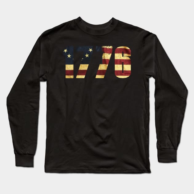 Betsy Ross 1776 First American Flag Vintage. Long Sleeve T-Shirt by A Comic Wizard